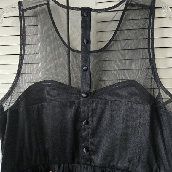 Geode Formal Black Gold Sheer Panel Dress Size XL - Picture 5 of 11